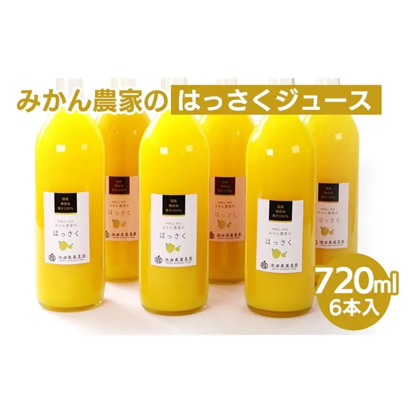 無添加はっさくジュース720ml×6本 ※北海道・沖縄・離島への配送不可