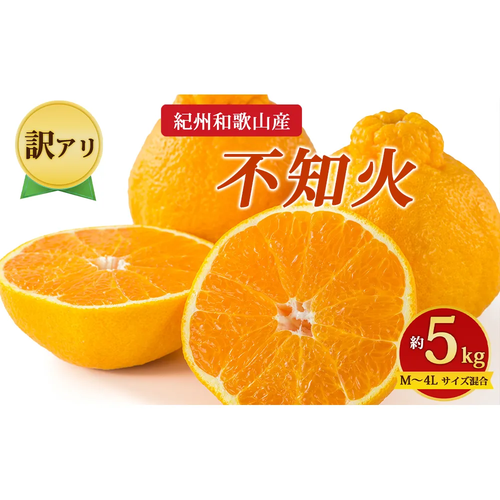 【先行予約】【訳あり】紀州和歌山産 不知火 約5kg （箱込み）M～4L サイズ混合
