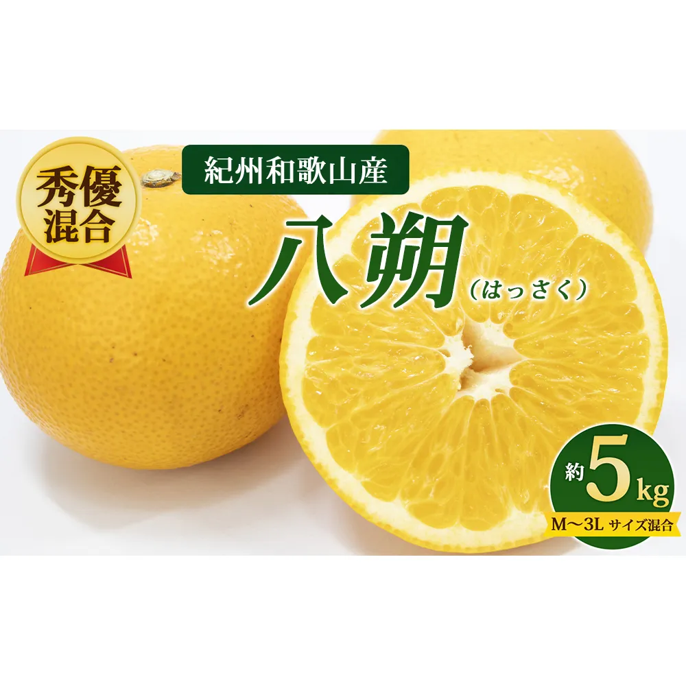 【先行予約】【秀優混合】紀州和歌山産 八朔（はっさく）約5kg（箱込み）M～3L サイズ混合