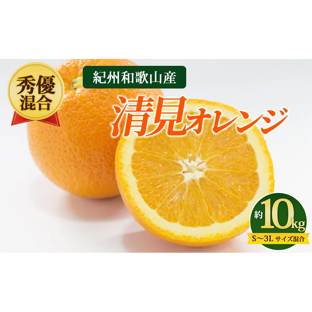 【先行予約】【秀優混合】紀州和歌山産 清見オレンジ 約10kg（箱込み）S～3L サイズ混合