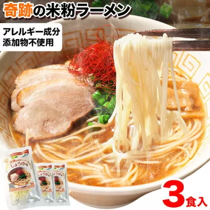 ラーメン 奇跡の米粉ラーメン 3食セット 有限会社 樽の味《30日以内に出荷予定(土日祝除く)》無添加 和歌山県 日高町 送料無料 米粉ラーメン 醤油ラーメン 無添加ラーメン しょうゆラーメン