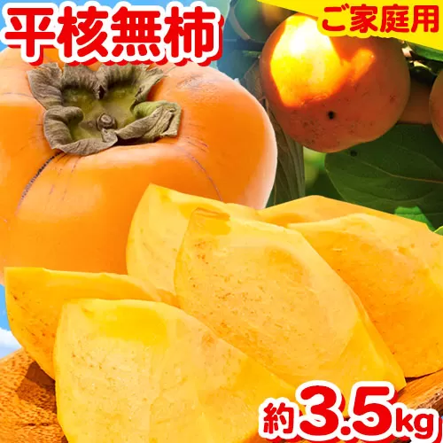 ご家庭用 和歌山秋の味覚 平核無柿 ( ひらたねなしがき )約 3.5kg 株式会社魚鶴商店《2025年10月上旬-11月上旬頃出荷》 和歌山県 日高町 柿 カキ かき たねなし ジューシー フルーツ