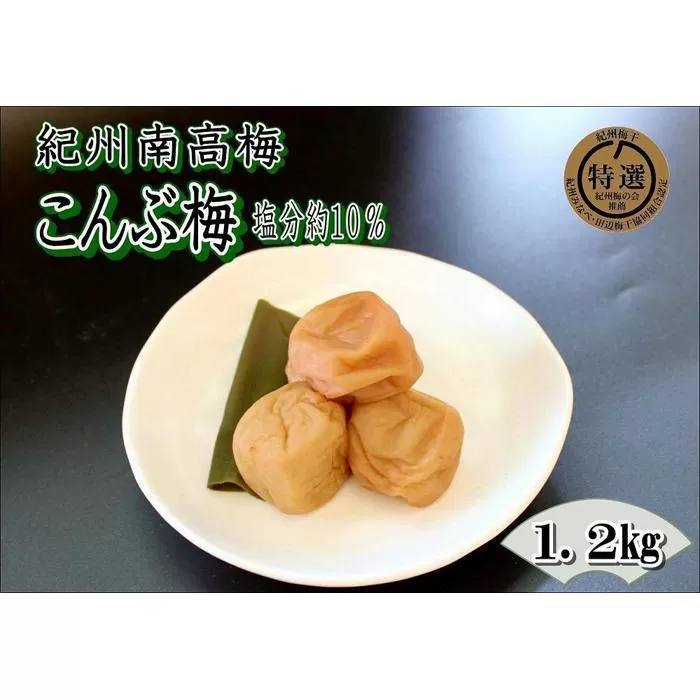 【家庭用】紀州南高梅　こんぶ梅　1.2kg