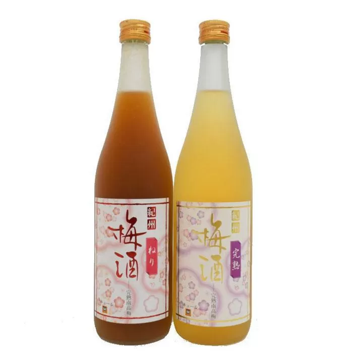 【紀州完熟南高梅使用】濃厚「ねり梅酒」と芳醇「梅酒」各720mlの飲み比べ