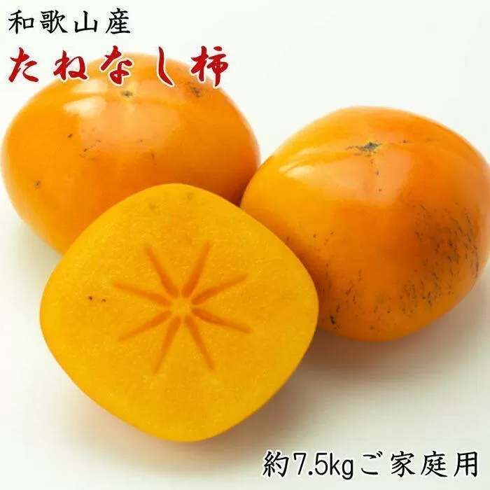 【秋の味覚】和歌山産たねなし柿ご家庭用約7.5kg★2025年9月中旬頃より順次発送【TM11】
