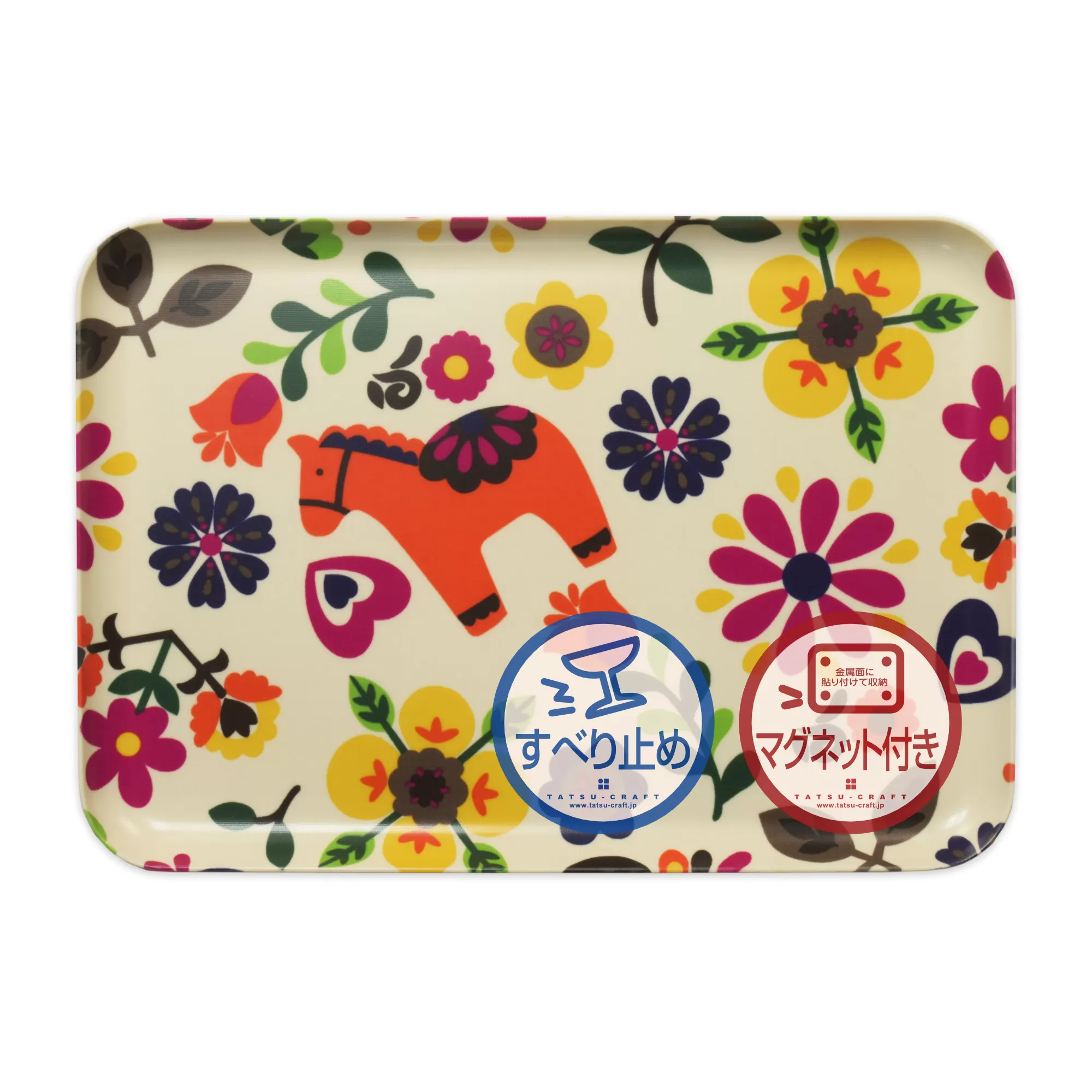TATSU-CRAFT マグネットトレー M 33cm ポルカ すべり止め付き ［Tk1091］