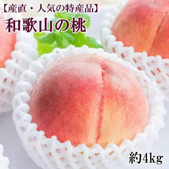 【産直・人気の特産品】和歌山の桃　約4kg・秀選品★2025年6月下旬〜8月中旬頃順次発送★【TM168】
