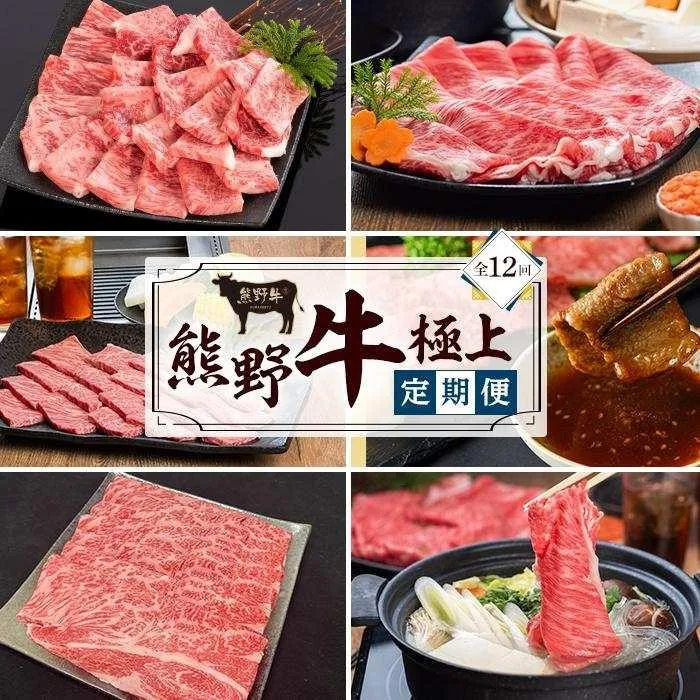 【定期便全12回】熊野牛 極上定期便セット（1カ月に1回お届け）（全12ヵ月） ［MG102］