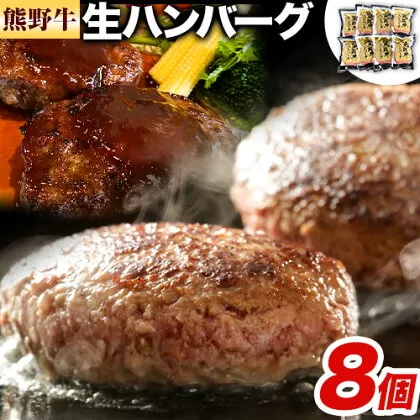 牛肉 熊野牛 生ハンバーグ 8個入り 株式会社Meat Factory《30日以内に出荷予定(土日祝除く)》和歌山県 日高川町 熊野牛 黒毛和牛 ハンバーグ 惣菜 生 送料無料