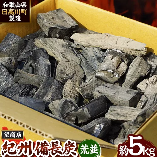 紀州備 長炭 荒並 約 5kg 望商店 《30日以内に出荷予定(土日祝除く)》 和歌山県 日高川町 備長炭 紀州備長炭 炭 約5kg 高級白炭