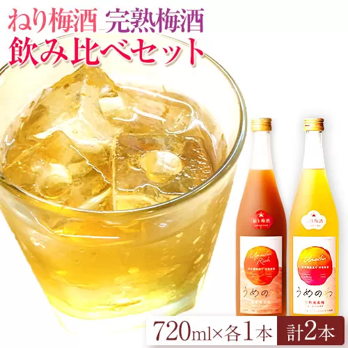 紀州完熟南高梅 ねりうめ酒 完熟梅酒 飲み比べセット 720ml×2本 厳選館 《90日以内に出荷予定(土日祝除く)》 和歌山県 日高川町 酒 さけ お酒 飲み比べ 梅酒 1440ml 紀州南高梅 リキュール  