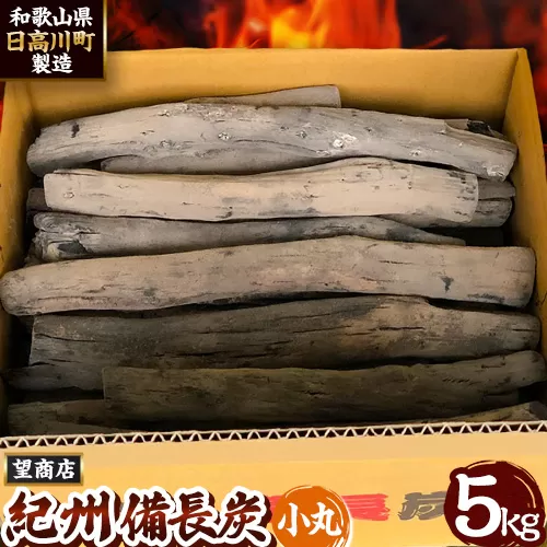 紀州備長炭 小丸 約5kg 望商店 《30日以内に出荷予定(土日祝除く)》 和歌山県 日高川町 備長炭 紀州備長炭 炭 約5kg 高級白炭