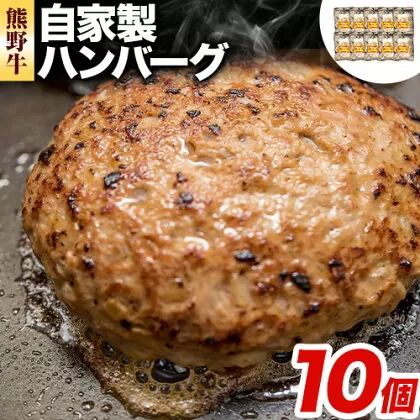 牛肉 熊野牛 自家製ハンバーグ 10個入り 株式会社Meat Factory《30日以内に出荷予定(土日祝除く)》和歌山県 日高川町 熊野牛 黒毛和牛 ハンバーグ 惣菜 自家製 送料無料