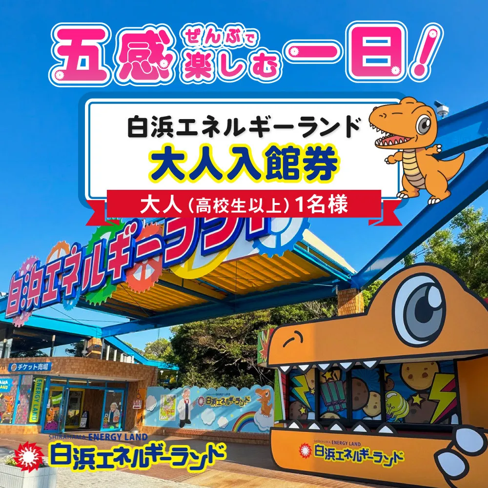 白浜エネルギーランド 大人（高校生以上）入館券 1名
