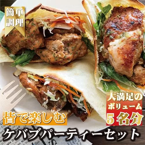 皆で楽しむ！ケバブサンド手作りパーティーセット ケバブチキンステーキ230g×3パック 専用ピタパン×5枚 お肉 肉料理 惣菜 ギフト ホームパーティー クリスマス にも