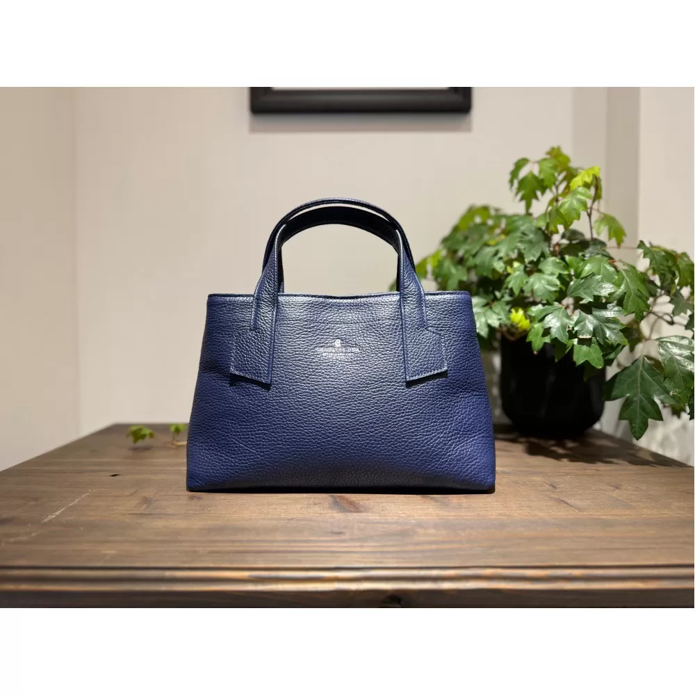 革職人が作った本革トートバッグXSシュリンク【ネイビー】