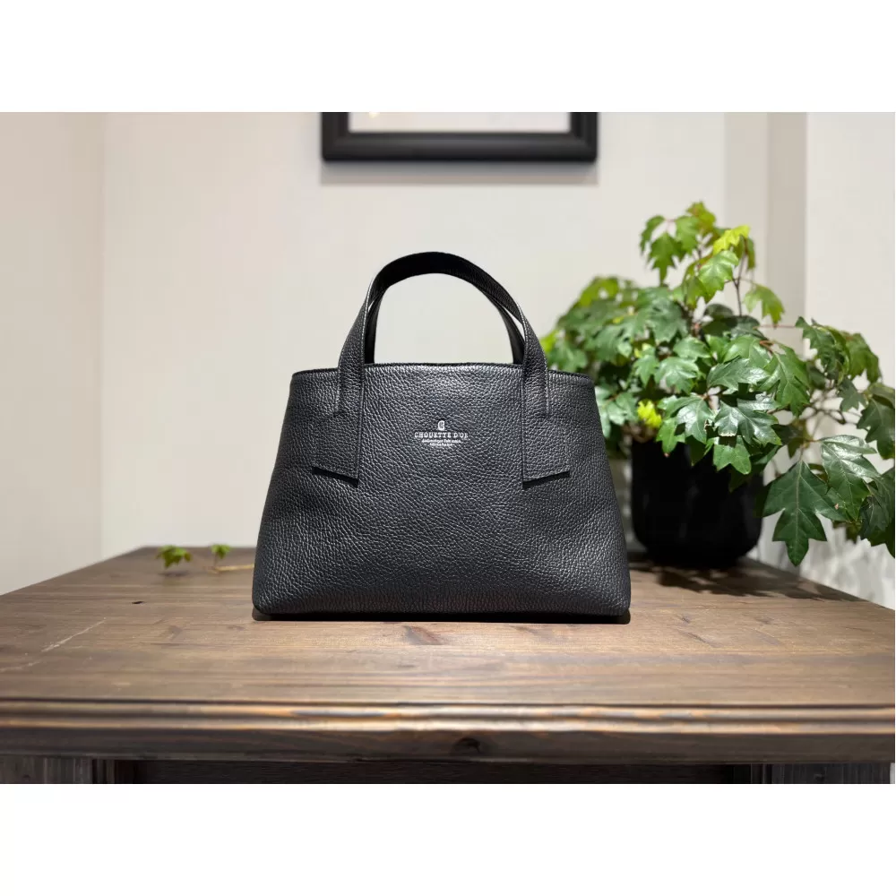 革職人が作った本革トートバッグXSシュリンク【ブラック】