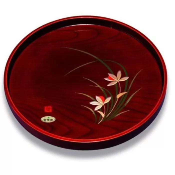 木製丸盆 30cm 春らん【YG390】