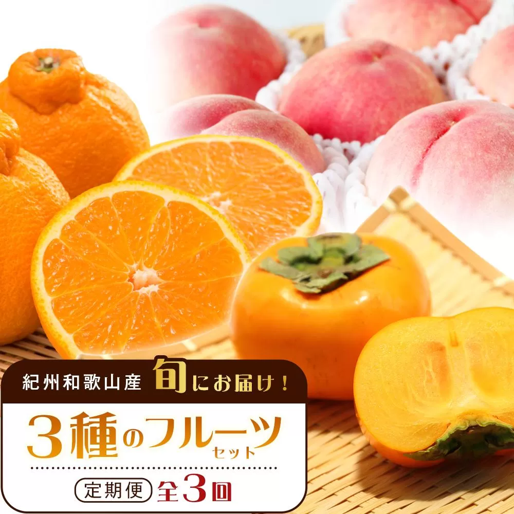 紀州和歌山産 旬にお届け！3種のフルーツセット（不知火・桃・ひらたね）【UT58】