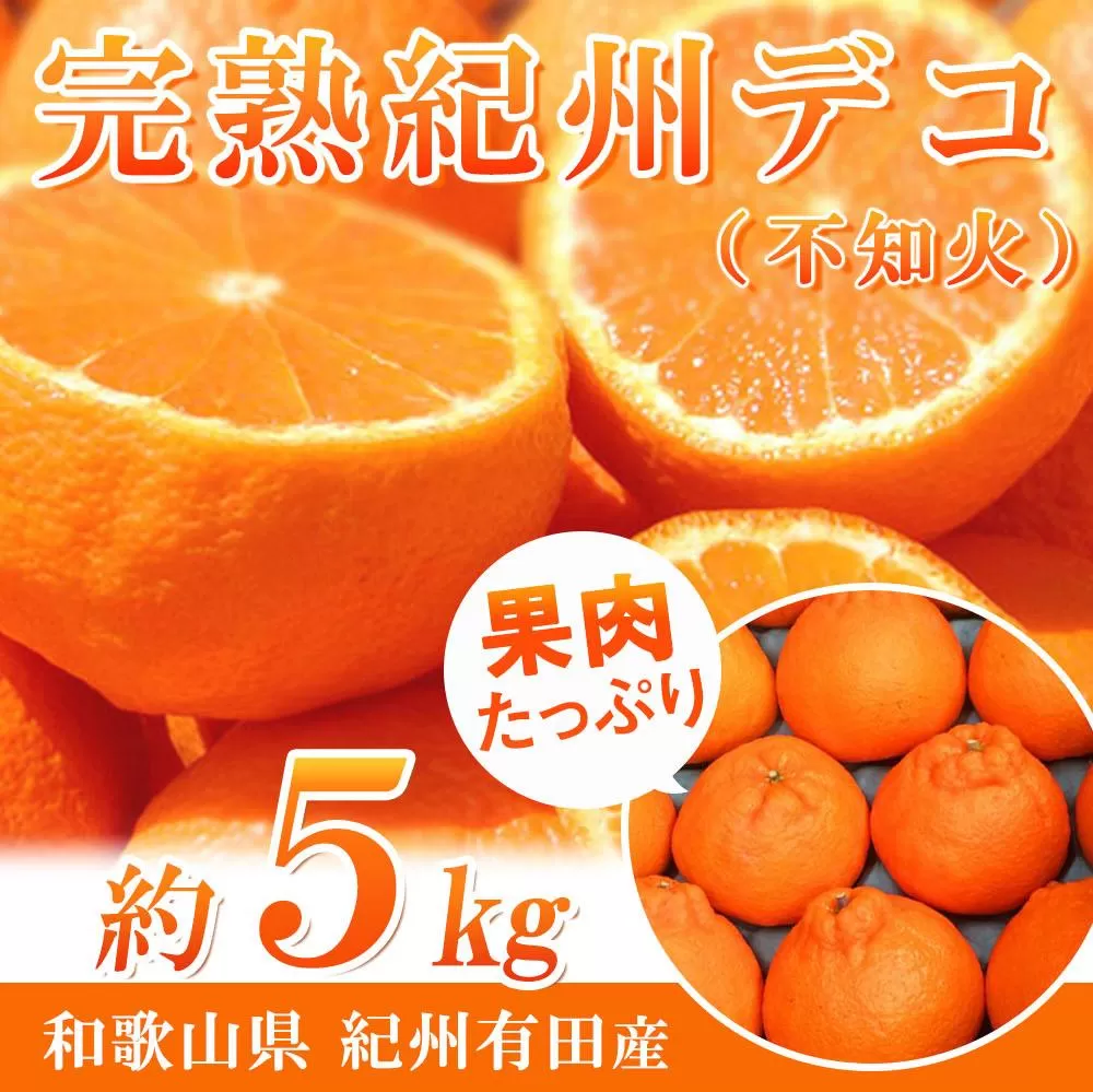 完熟紀州デコ(不知火) 約5kg　果肉プリプリ♪［2026年2月下旬以降発送］［先行予約］［UT43］
