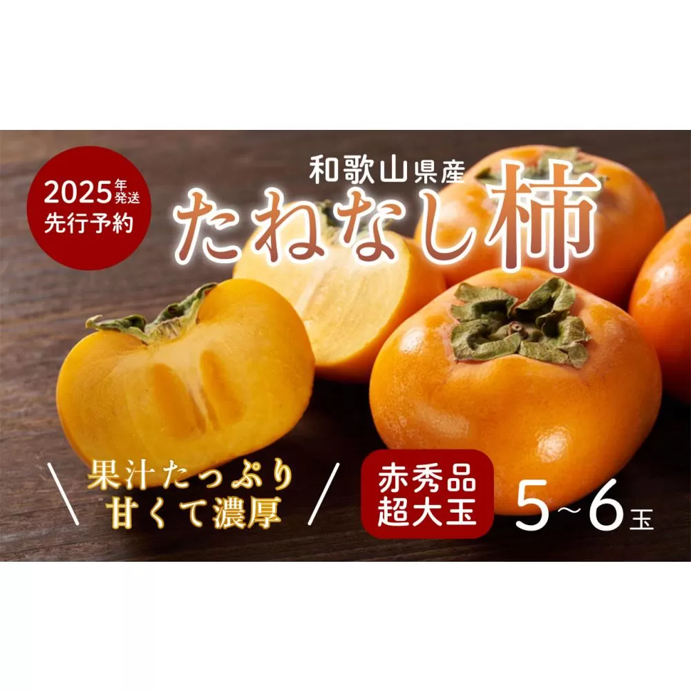 柿 種無し 赤秀品 超大玉 1.8kg 5～6個 【先行予約】【2025年9月下旬頃から発送】【KG4】