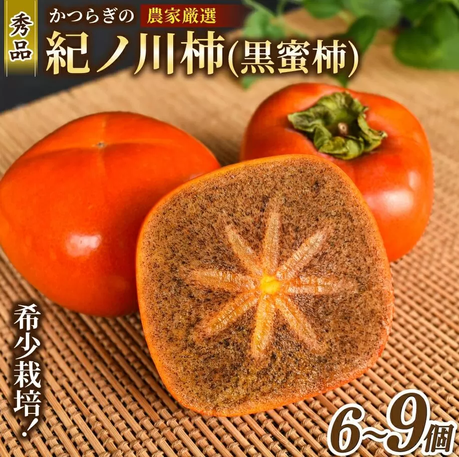 先行予約！ 紀の川柿 （果実の中身が黒い！黒蜜柿）希少栽培！ 秀品６個～９個 こだわり農家厳選！【※2026年10月上旬から11月上旬頃発送】/ 和歌山県 かつらぎ町 カキ 柿 太秋柿 紀ノ川柿 富有柿 早秋柿 秀品 紀の川柿 かき フルーツ 旬 秋【kgr044】