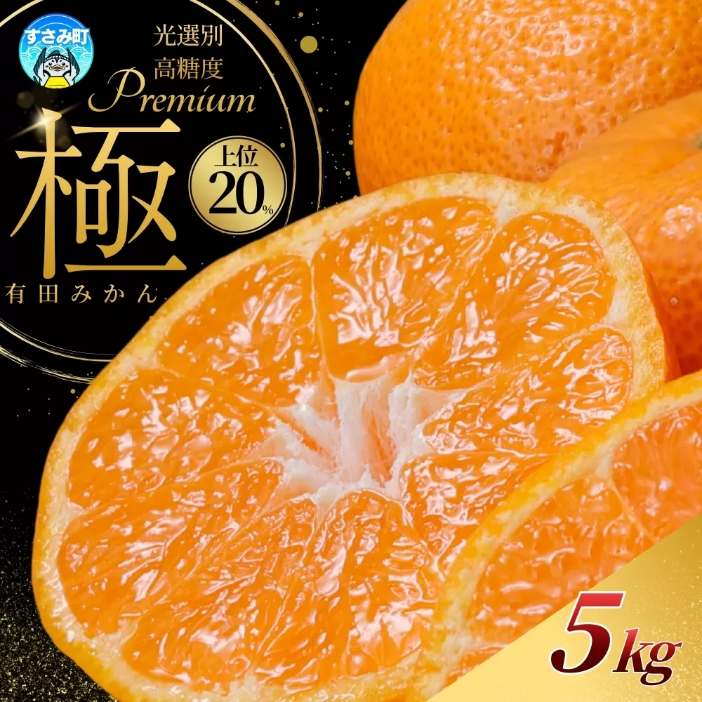 極 有田みかんプレミアム 約5kg【選りすぐりの上位20％をお届け】2S〜Lサイズ 有機質肥料100% ※2026年11月下旬～2027年1月上旬頃に順次発送予定 ※北海道・沖縄・離島への配送不可