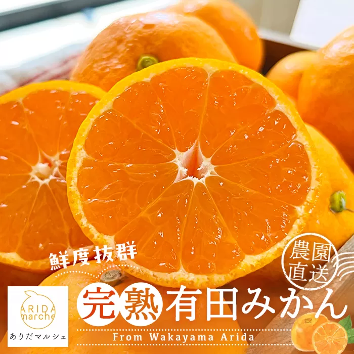 [11月発送]農園直送!完熟有田みかん[サイズ混合]3kg+200g ※北海道・沖縄・離島への配送不可