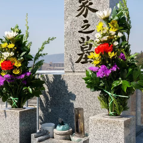 ［全12回］ お墓掃除定期便＋仏花１対