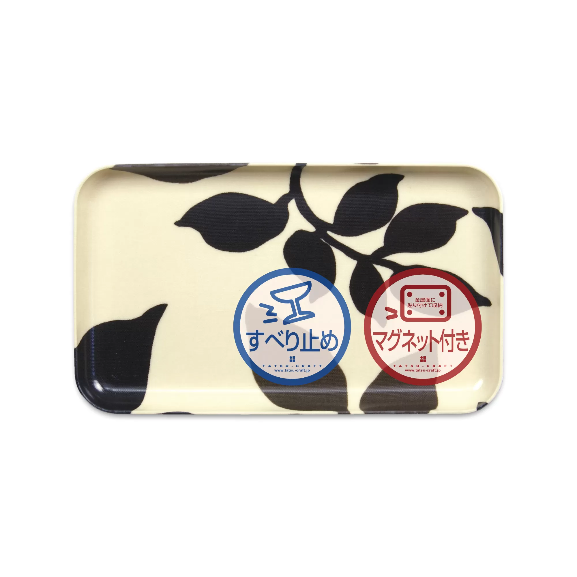 TATSU-CRAFT マグネットトレー SS 21.5cm リーフ すべり止め付き ［Tk1069］
