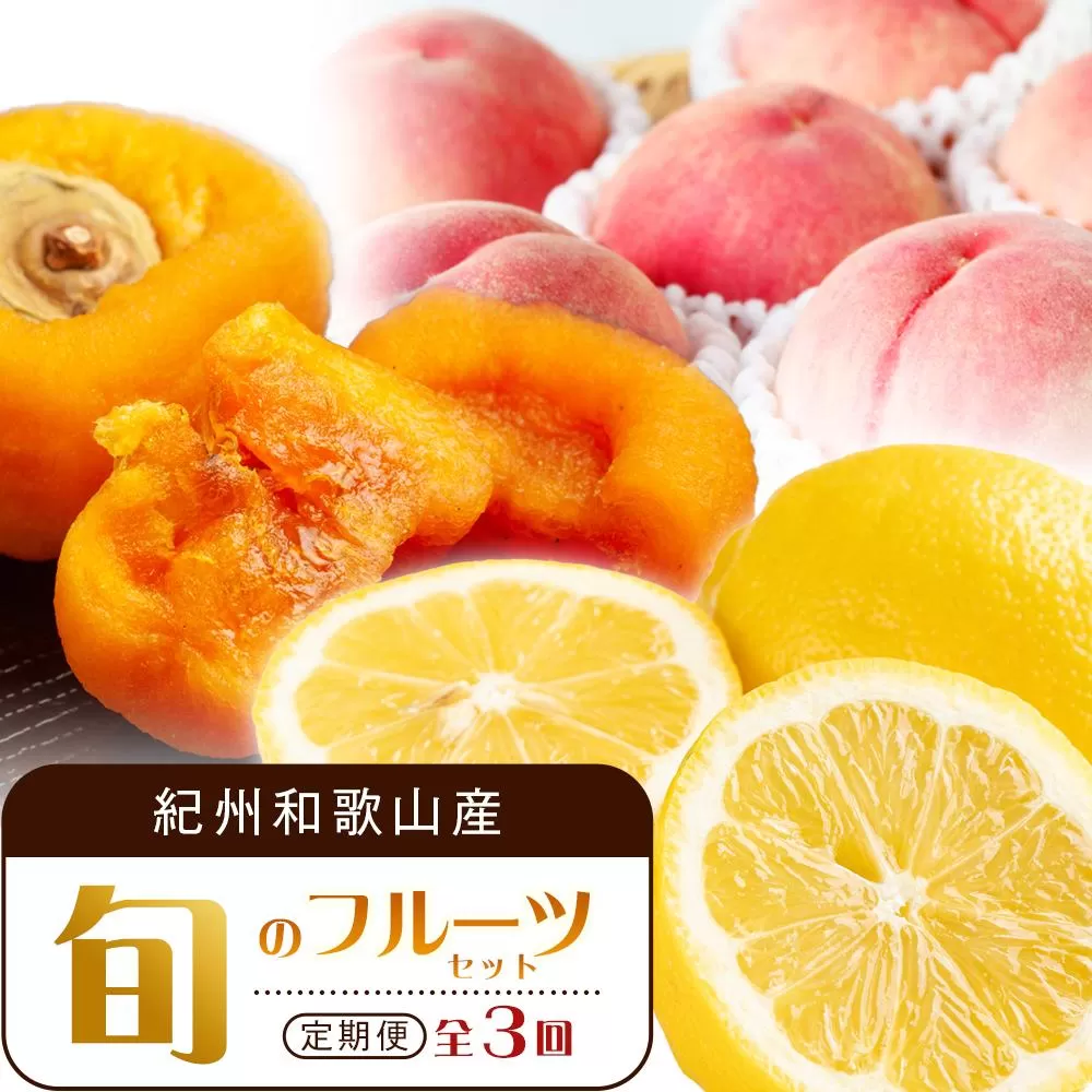 【1・3・7月 全3回】紀州和歌山産旬のフルーツセット（あんぽ柿・レモン・桃） 定期便 【魚鶴商店】【UT65】