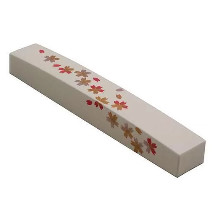 紀州漆器 文鎮 ペーパーウェイト 長型 白 桜【YG148】