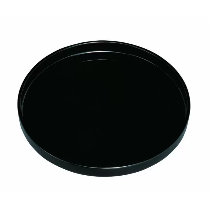 切立丸盆 30cm 黒 両面塗 研き仕上げ ［YG446］