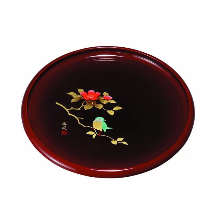 丸盆 溜 さえずり 30cm ［YG456］