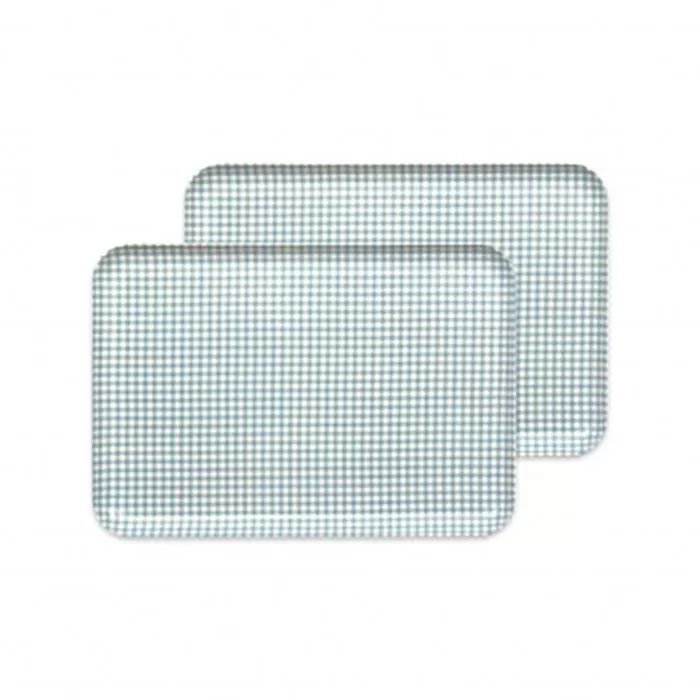 【ブルー2枚組】ST ランチョン トレー M 33cm チェック タツクラフト 【Tk71】