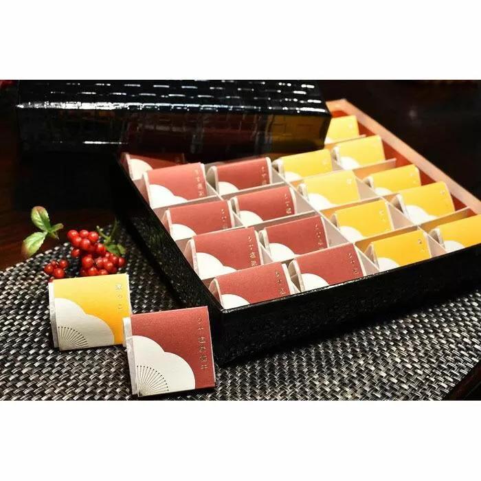 高級南高梅うす塩・はちみつ個包装計20粒入　紀州塗箱　網代模様仕上