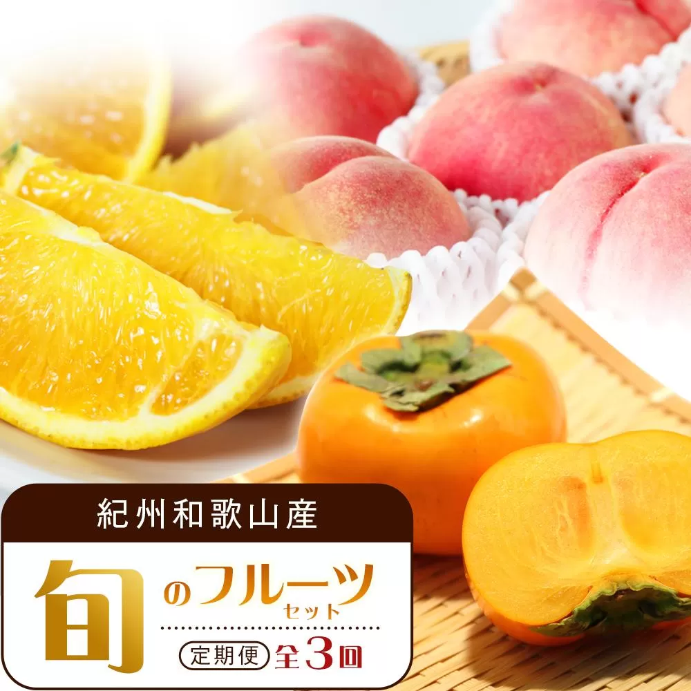 【7・8・10月 全3回】紀州和歌山産旬のフルーツセット（バレンシア・桃・ひらたねなし柿）【UT79】