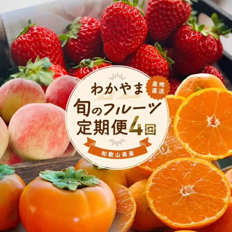 わかやま 旬の フルーツ 定期便【S】 全4回 / 有田みかん まりひめ いちご 桃 柿 ※北海道・沖縄・離島への配送不可【ard-tkb910】