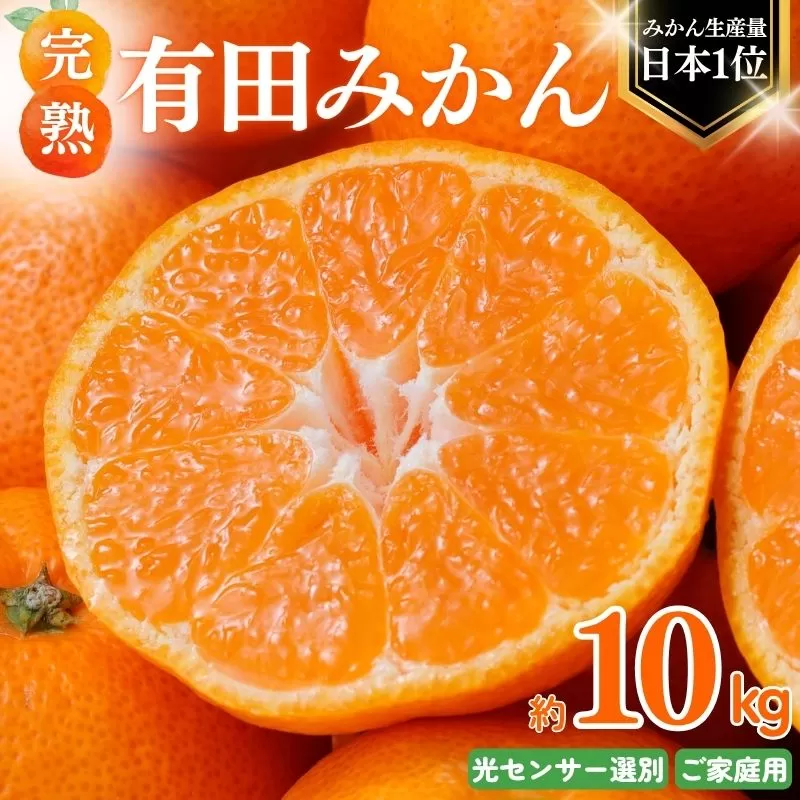 【2026年1月発送予約分】【農家直送】【家庭用】こだわりの有田みかん 約10kg＋250g(傷み補償分) 有機質肥料100% サイズ混合 【2026年1月発送】