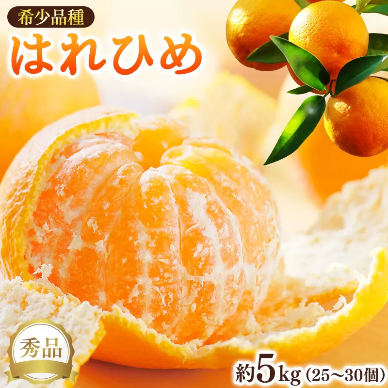 【先行予約】希少種みかん はれひめ 秀品 約5kg (25個～30個) ※2025年12月中旬～2026年2月初旬頃に順次発送予定（お届け日指定不可）/ 和歌山 みかん ミカン はれひめ フルーツ 柑橘 蜜柑 果物 くだもの 旬 産地直送【kgr004A】 
