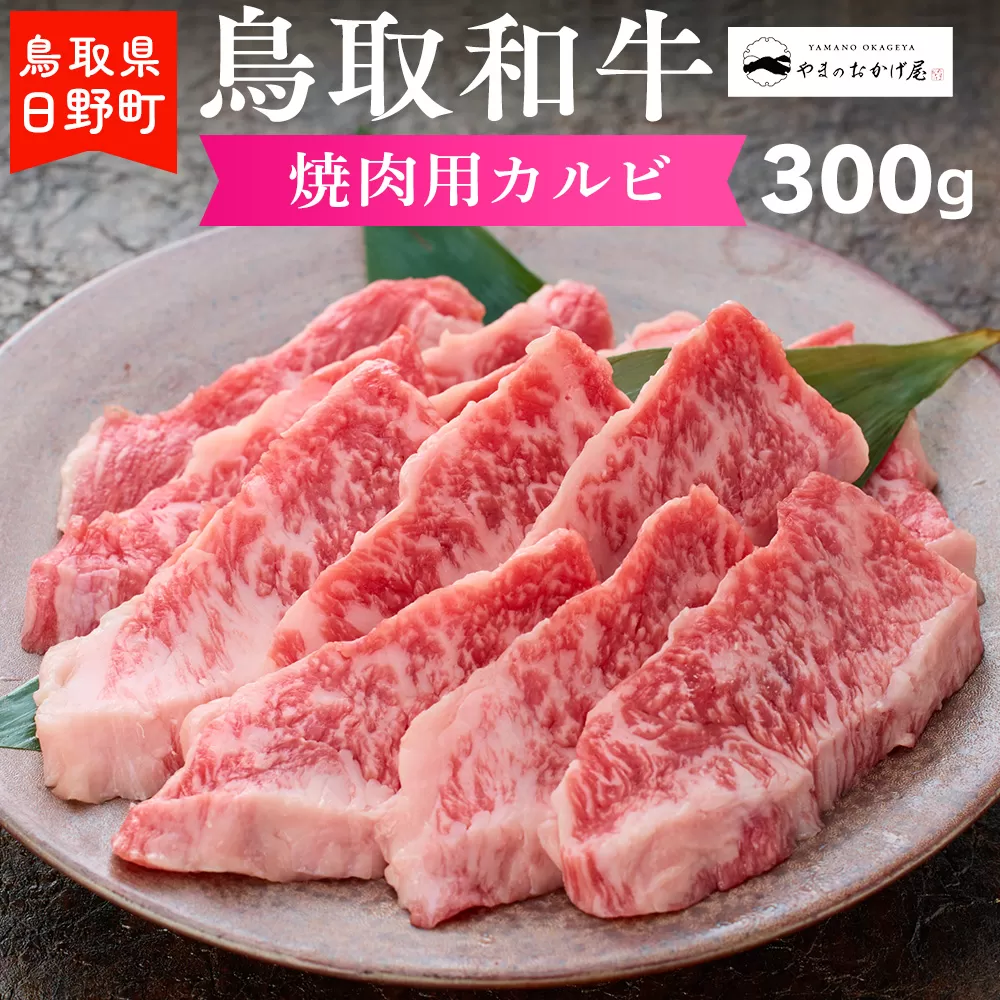 鳥取和牛 焼肉用カルビ（300g）【やまのおかげ屋】HN012-001