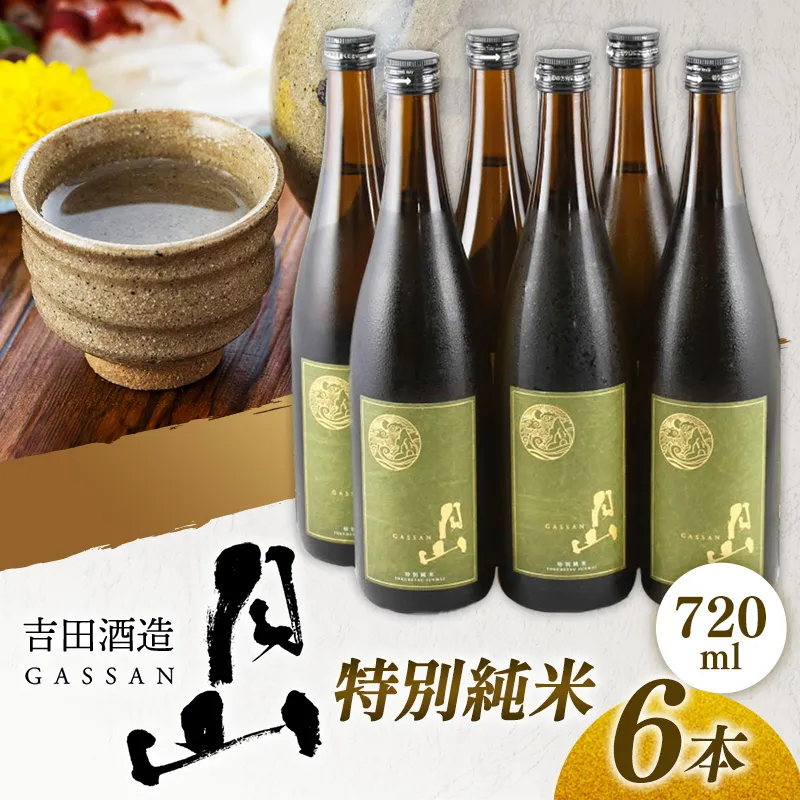 月山 特別純米酒 720ml×6本 【 純米酒 日本酒 地酒 吉田酒造 老舗 美味しい 食中酒 おすすめ 旨口 お酒 贈り物 ギフト ご自宅用 島根県 安来市】【42-YF-47】