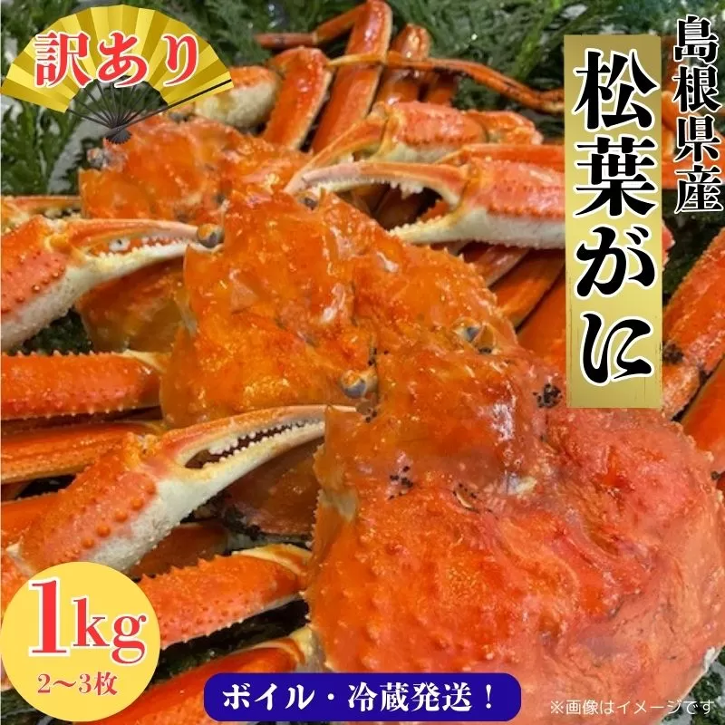 【訳あり】松葉ガニ1kg（2～3枚入り）【 ブランド ズワイガニ ボイル 姿 1匹 2匹 3匹 冷蔵 島根県 国産 おすすめ 美味しい 高級】