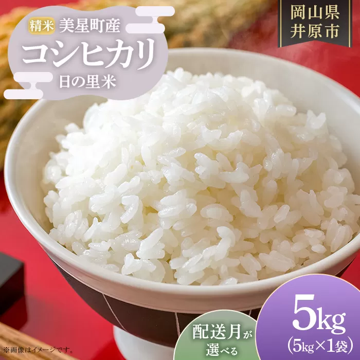 井原市美星町産 コシヒカリ 日の里米 精米5kg（5kg×1袋）