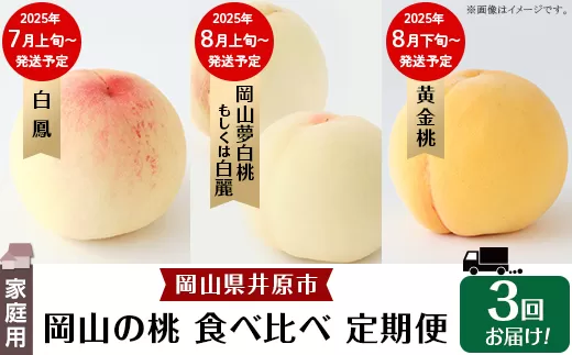 岡山の桃 食べ比べ定期便（年3回）