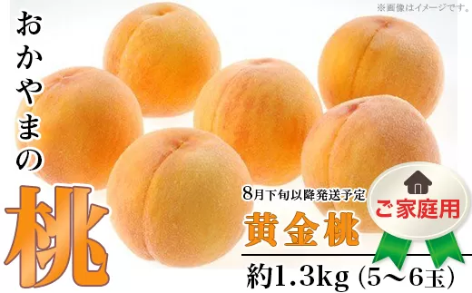 【ご家庭用】おかやまの「黄金桃」約1.3kg（5～6玉）