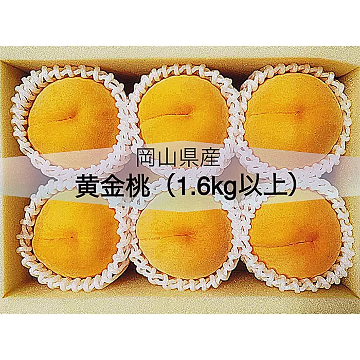 岡山県産 黄金桃6玉(1.6kg以上) 化粧箱入り