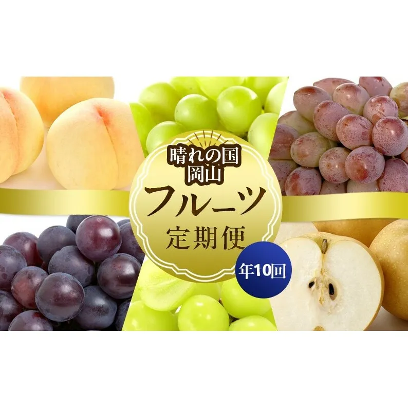 フルーツ 晴れの国 岡山 の フルーツ 定期便 10回コース 岡山県産 桃 もも 葡萄 ぶどう 梨 なし 2025年 先行予約