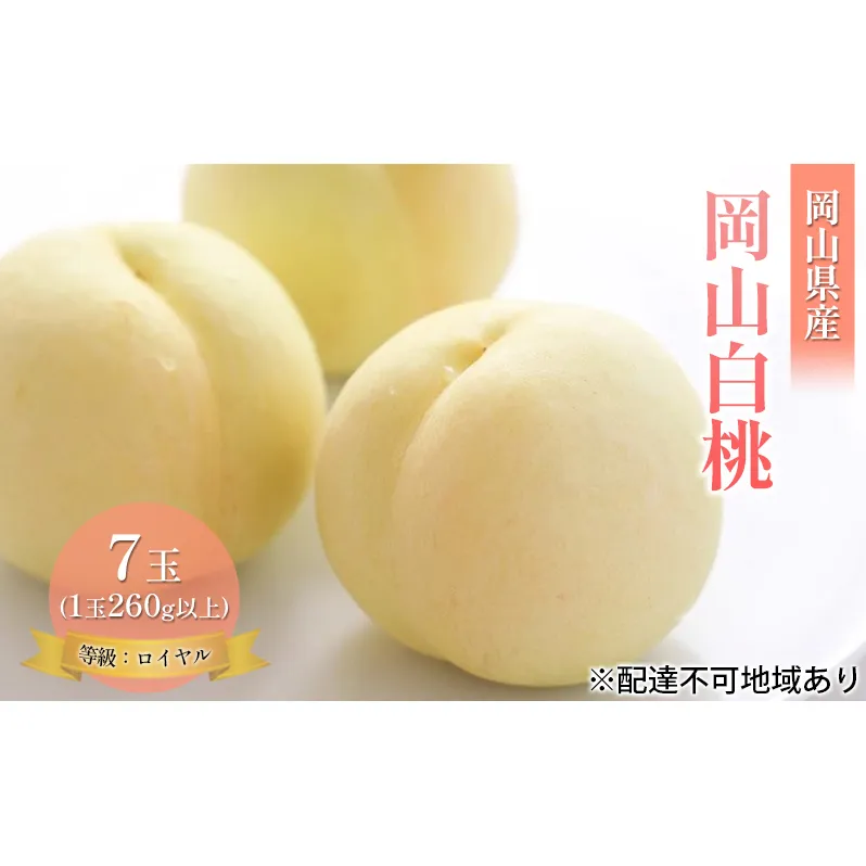 桃 2025年 先行予約 岡山 白桃 7玉 約1.8kg 等級：ロイヤル（1玉 260g以上） もも モモ 岡山県産 国産 フルーツ 果物 ギフト