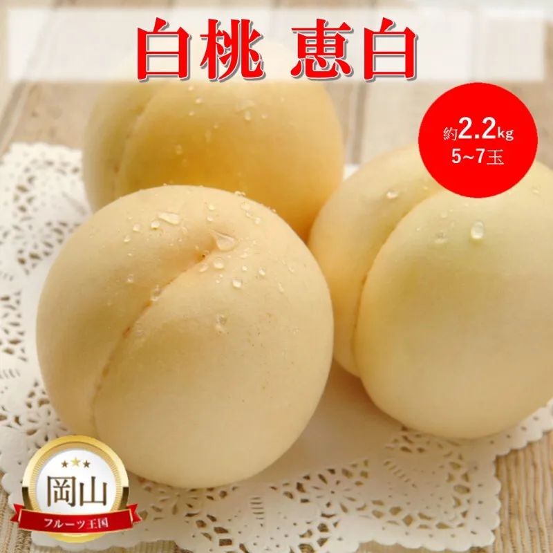 岡山県産 白桃 恵白 (約2.2kg) 5～7玉 桃 もも 果物 フルーツ